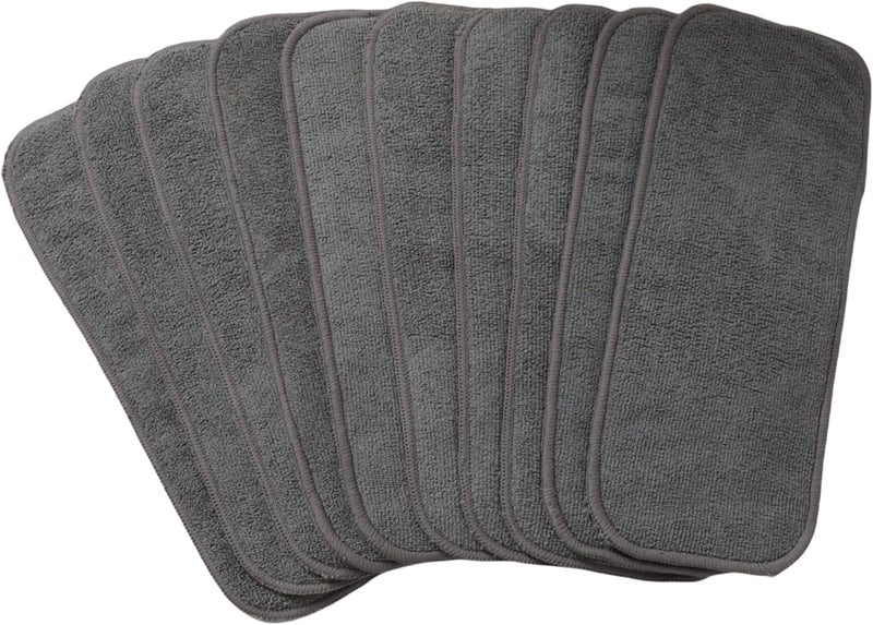 Asenappy 10pcs Reusable Soft 3 Layers Inserts for Baby Cloth Diaper,High Absorbing Washable Liners (10pcs-Grey Inserts) - Image 1